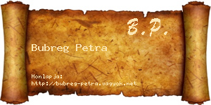 Bubreg Petra névjegykártya